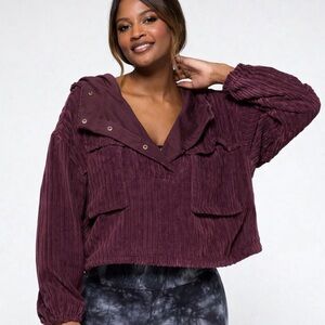 FP Movement Bring The Heat Corded Pullover Hoodie Small